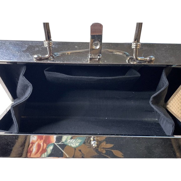 Elegant Black Box Clutch with Gold Accents - Picture 8 of 9